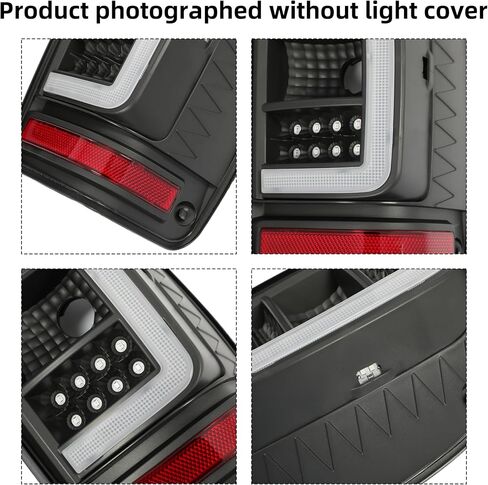 KUAFU LH & RH Tail Light Compatible with 2001-2011 Ford Ranger LED C Light Bar Rear Brake Tail Lamp Assembly Plastic (Clear Lens+Chrome Housing) in Saudi Arabia