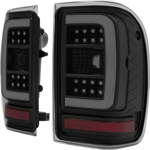 KUAFU LH & RH Tail Light Compatible with 2001-2011 Ford Ranger LED C Light Bar Rear Brake Tail Lamp Assembly Plastic (Clear Lens+Chrome Housing) in Saudi Arabia
