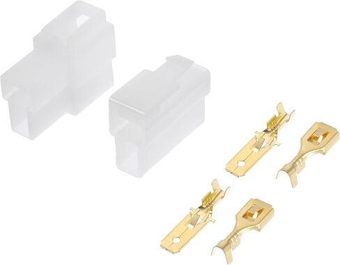 2 Pin Car Electrical Wire Connector Plug Kits Waterproof 6.3 Series Male Female Cable Terminal Housing Plastic Copper White in Saudi Arabia