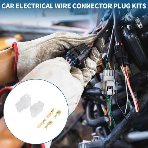 2 Pin Car Electrical Wire Connector Plug Kits Waterproof 6.3 Series Male Female Cable Terminal Housing Plastic Copper White in Saudi Arabia