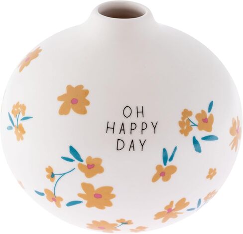 Karma, White Small Bud Ceramic Flower Vases for Rustic Home Decor, Mini Vases for Modern Farmhouse Decor, Living Room, Mantel and Entryway Decor, Love You in Saudi Arabia