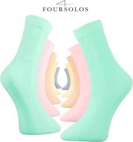 Women’s Bamboo Viscose Ankle Socks, 5-Pack, Soft, Breathable, Non-Binding, Ideal for Everyday Wear in Saudi Arabia