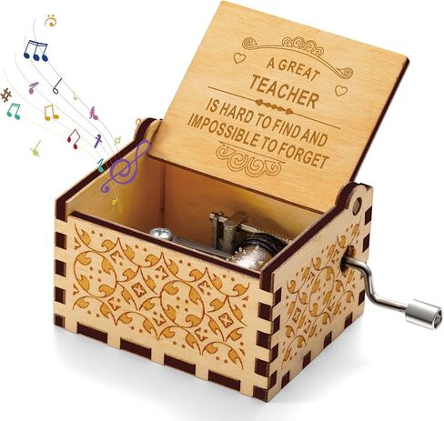 Daricano Teacher Appreciation Gifts for Women, Best Teacher Gifts, Unique Thank You Teacher Gifts, Personalized Retirement Gifts for Teachers, Engraved Wooden Music Box in Saudi Arabia