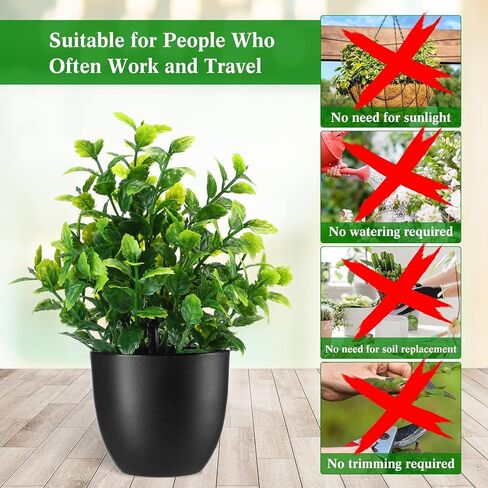 24 وعاء من Tigeen نباتات وهمية صغيرة من الأوكالبتوس بوعاء نباتات صناعية خضراء وأوكالبتوس وإكليل الجبل جلاديولوس ماغنوليا ونباتات الصبار الصناعية لديكور المنزل والغرفة الداخلية (نمط جديد) in Kuwait