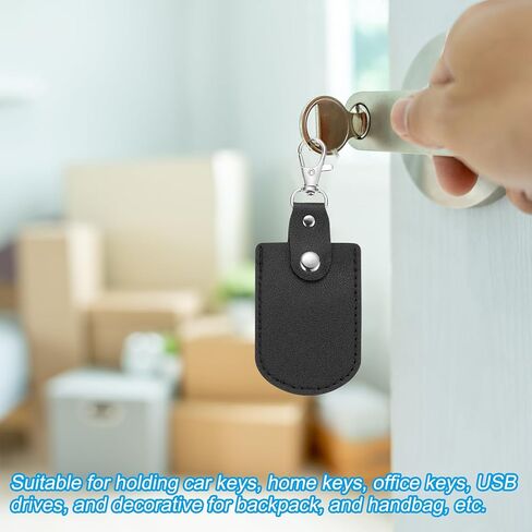 PATIKIL Leather Key Fob, Leather Key Fobs with Key Rings DIY Keychain Holder for Home Office Car Keys ID Key Cards Air Tags in Kuwait