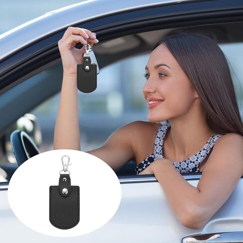 PATIKIL Leather Key Fob, Leather Key Fobs with Key Rings DIY Keychain Holder for Home Office Car Keys ID Key Cards Air Tags in Kuwait
