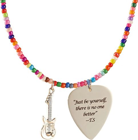 Tay Necklace Inspired Fans Gift Singer Merch Outfits Stuff Handmade Jewelry Quotes Guitar Pick Accessories Friendship Gift For Music Lover Birthday Gifts for Women Daughter Granddaughter Bestie in Saudi Arabia