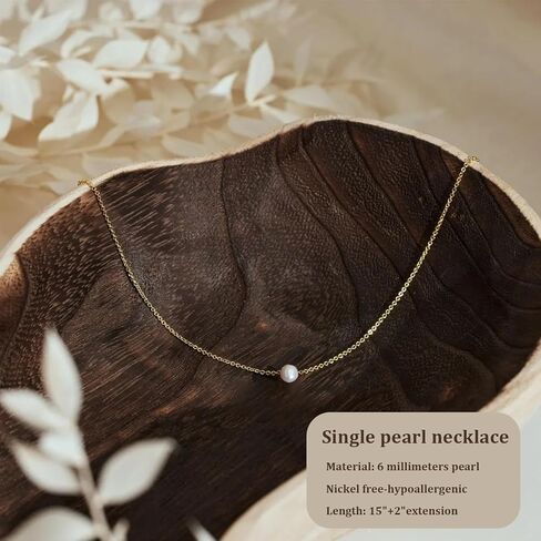 Pearl Necklaces for Women Trendy 14k Gold Plated Necklace for Women Non Tarnish Dainty Pearl Choker Necklaces for Women Cute Pearls Pendant Necklace for Wedding Bridesmaid Beach Jewelry in Saudi Arabia
