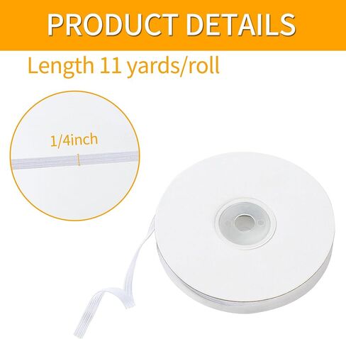 XKDOUS Elastic Band for Sewing, 0.6 Inch 14 Yards 2 Roll Knit Elastic Bands for Sewing Waistband and Pants Waist, High Elasticity(7 Yards White, 7 Yards Black) in Kuwait