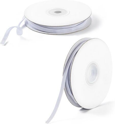 XKDOUS Elastic Band for Sewing, 0.6 Inch 14 Yards 2 Roll Knit Elastic Bands for Sewing Waistband and Pants Waist, High Elasticity(7 Yards White, 7 Yards Black) in Kuwait