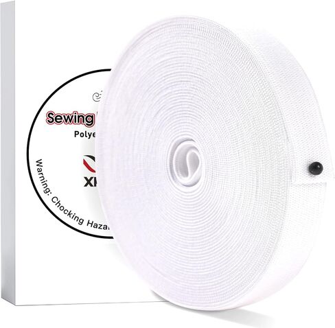 XKDOUS Elastic Band for Sewing, 0.6 Inch 14 Yards 2 Roll Knit Elastic Bands for Sewing Waistband and Pants Waist, High Elasticity(7 Yards White, 7 Yards Black) in Kuwait