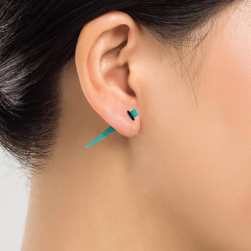 طقم تمدد الأذن من الأكريليك والسيليكون مكون من 48 قطعة: مستدقات خفيفة الوزن وأنفاق وسدادات لموسعات المبتدئين | مجموعة قياس أقراط مجوهرات ثقب الجسم للرجال والنساء (الحجم: 14G-0000G، أسود) in Kuwait