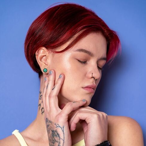 طقم تمدد الأذن من الأكريليك والسيليكون مكون من 48 قطعة: مستدقات خفيفة الوزن وأنفاق وسدادات لموسعات المبتدئين | مجموعة قياس أقراط مجوهرات ثقب الجسم للرجال والنساء (الحجم: 14G-0000G، أسود) in Kuwait