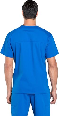 مجموعة ملابس العمل للرجال المحترفين WW695 بلوزة برقبة على شكل حرف V وWW190S مدببة الساق وبنطلون أمامي، رويال- XL توب/XL قصير بانت in Kuwait