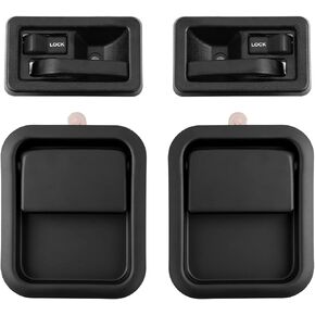 Door Handle Set Fit for Jeep Wrangler YJ/TJ 1991-2000 2001 2002 2003 2004 2005 2006 Door Handles Exterior & Right Passenger Side & Interior Left Driver 55176382AE