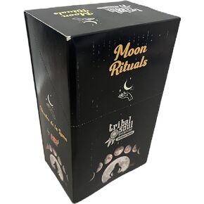 Tribal Soul Spiritual Incense Sticks Gift Box with Ceramic Holder for 12 Packs (Moon Rituals), Brown