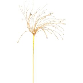 Creative Co-Op Metal and Glass Beaded Spray Decor, Gold
