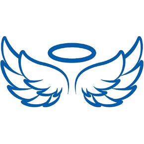 Saint Wings Lovely 1 (صورة ثلاثية الأبعاد) (مجموعة مكونة من 2) ملصقات مصورة فاخرة مقاومة للماء من الفينيل لأجهزة الكمبيوتر المحمول وإكسسوارات الهاتف وخوذة ممتص الصدمات لنافذة السيارة وكوب درنة لتزيين جدار الباب