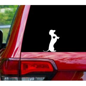 Dachshund Love Heart Decal Vinyl Sticker Auto Car Truck Wall Laptop White 5.5"