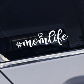 7" x 2" Mom Life Car Vinyl Decal Sticker, Waterproof Bumper Sticker for Women, New Mom, Cute Decorative Mom Life Sticker for Cars, Trucks, SUVs, Windows, Laptops, Walls