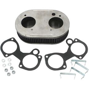 KIPA Air Filter assembly For arbuertor DCOE 40DCOE 45DCOE 48DCOE 40 45 45 mm Stainless Plate washable filter element 1 3/4" Tall With Mounting gasket hardware 56-1310 OEM # 99217.517 99217517