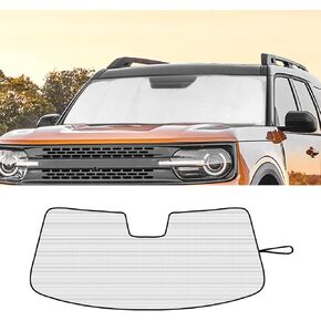 Jimen for 2021+ Bronco Sport Sunshade, Auto Windshield Shade Window Visor Sunscreen Compatible with Ford Bronco Sport 2021-2023