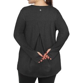 FOREYOND Women's Plus Size Long Sleeve Sport Tee Loose Fit Athletic Yoga Running Workout Thumb Holes Shirts