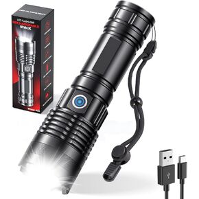Rechargeable Flashlights High Lumens, 3 Pack Super Bright Tactical Flashlight With Adjustable Lighting Modes, Zoomable Handheld Led Flash Light For Camping Emergency Home Gift (Battery Included)