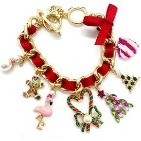 Betsey Johnson Christmas Charms Bracelet