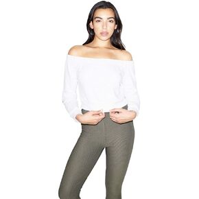 American Apparel Women's California Fleece Long Sleeve Off Shoulder Top
