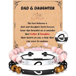 JoycuFF Matching Bracelets for Couples, Dad and Daughter, Brother and Sister, Mother and Son Christmas Birthday Valentines Day Gifts for Him Her