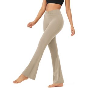 ODODOS Cloud Feeling Ruched Flared Yoga Pants for Women High Waist Casual Bootcut Pants - 30" / 32" Inseam