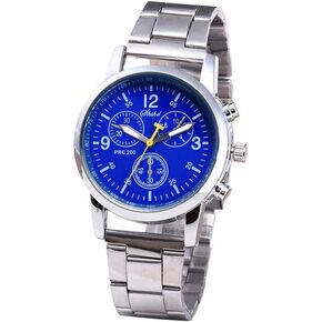 Alinker Men's Stainless Steel Watch, Business Casual Watches Classic Dress Analog Quartz Watch for Men