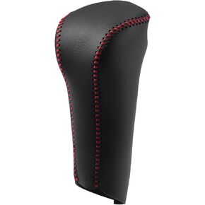 Gear Shift Head Knob Cover Transmission Lever Trim for Honda Civic 2006-2011 for Honda Ciimo 2011-2015 Faux Leather Black Red Stitches