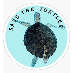 Save The Turtles! - Sticker Graphic - Auto, Wall, Laptop, Cell, Truck Sticker for Windows, Cars, Trucks
