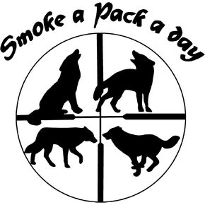 Smoke a Pack a Day Coyote Hunting Decal coyote hunting for laptop sticker 1206 by Waterfowldecals (Small, White)