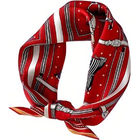 21" Silk Feeling Neck Scarf - Small Square Scarfs for Women, Lightweight Square Neckerchief, Vintage Bandanas