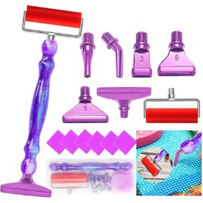 Diamond Art Pens Tools Diamond Painting Accessories Kits With Screw Metal Tip Roller Diamond Painting Pen Drill Bead Dot Pens For Art Craft Nail (Purple pen Color 6)