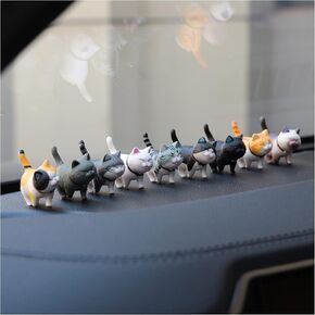 9PCS,Cat Ornaments, Car Interior, Car Dashboard Decoration, Home Decoration-Dark Color