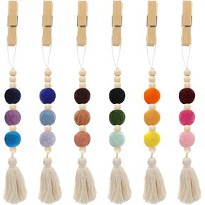 6 Pcs Felt Ball Car Diffuser Colorful Essential Oil Bead Aromatherapy Diffuser Car Vent Diffuser Hanging Car Air Freshene Charm Vent Clips for Car Decor