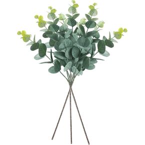 Sullivans Fake Plants, Eucalyptus Stems for Indoor Set of 3, 18" Artificial Greenery Stems, Faux Lifelike Bouquet Perfect for Vase Arrangement in Room, Home or Office Decorations Wedding Gift Décor