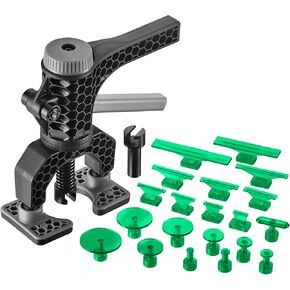 Adjustable Dent Lifter Kit, Paintless Auot Body Swivel Feet Dent Repair Puller Tool Set, with Round Pulling Tabs & Straight Glue Tabs