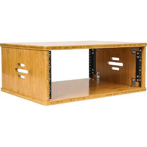 Sound Town DIY 6U Solid Carbonized Bamboo Studio Equipment Rack w/ 14.2" Depth, Ventilation for Recording Room, PA/DJ Pro Audio, Home Audio (STBR-6U)