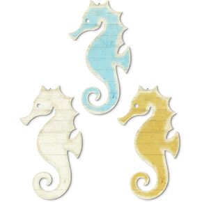 Putuo Decor Wood Seahorse Wall Decor Vintage Sea Life Wall Art Ocean Coastal Wall Art Sea Horse Decoration Coastal Room Decor Ocean Decor For Bedroom For Bedroom Living Room Home Decorations