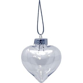 Creative Hobbies Bulk Pack of 24 - Heart Shape Clear Plastic Christmas Ornaments 65mm (2-1/2 Inch) Each -Great for DIY Crafts