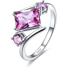 5x7mm Radiant Cut Simulated Emerald 925 Sterling Silver Bypass Geometric Ring for Women
