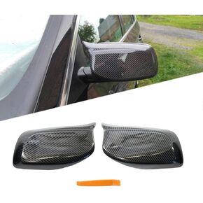 Carbon Fiber Look M Style Side Wing Mirror Cover Caps Compatible with BMW 5 Series E60 E61 E63 E64 2003-2007 Pre-Lci in Kuwait
