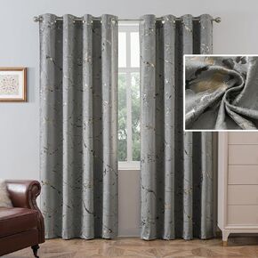 Petrichor Luxury Turquoise Velvet Curtains, Gold & Silver Foil Marble Pattern, 80% Light Blocking, Thermal Drapes, 52" Wide x 84" Long, 2 Panels for Bedroom and Living Room