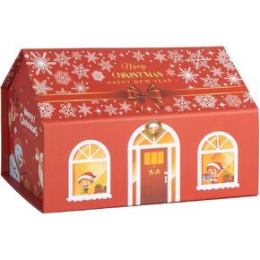 9.5X 5.8x6.1 inches House Shape Gift Box with Clear Window Magnetic Closure Lid for Christmas, Graduations, Bridal Showers, Birthday, All Occasion