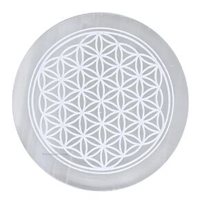 Selenite Crystal Charging Plate For Crystals And Healing Stones, 4" Selenite Crystal Plate Coaster For Home Office Table Decor (Selenite Square)
